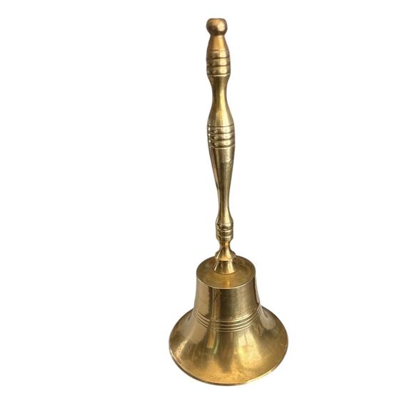 Vintage Teacher Delicate Tall Brass Bell - Picture 1 of 8